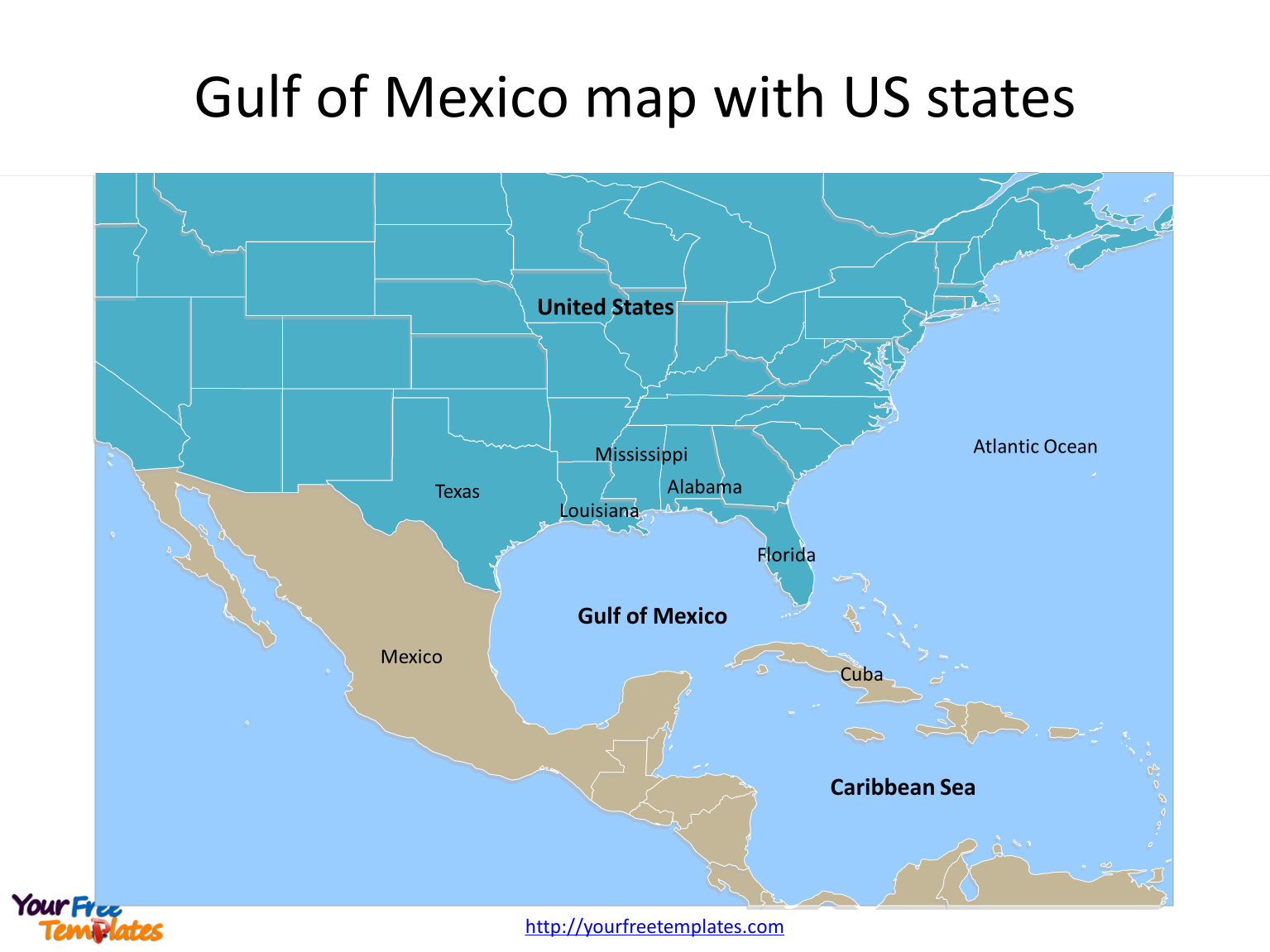 Gulf Of Mexico Map PowerPoint Templates Free PowerPoint Templates