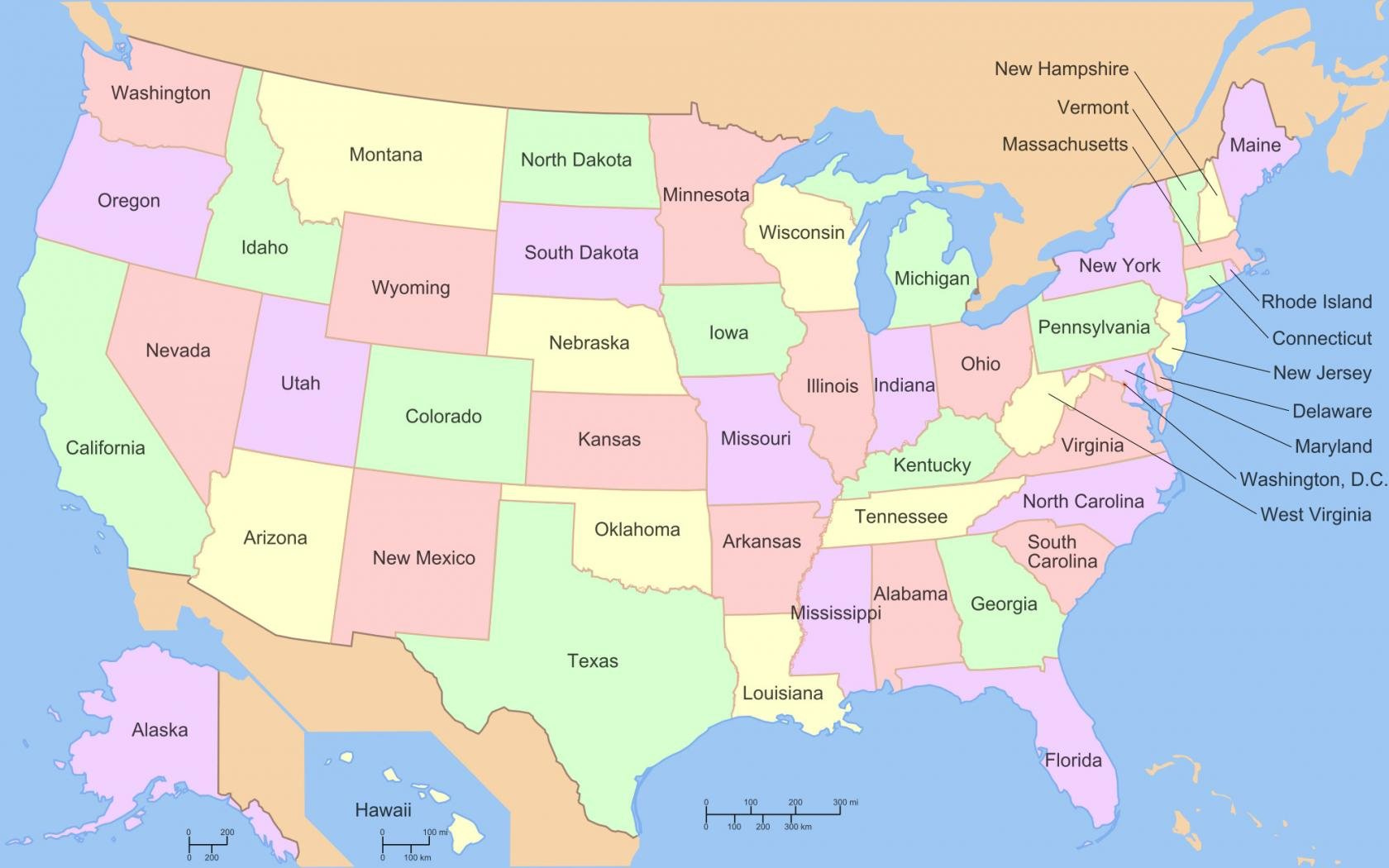 High Resolution United States Map USA Hd 1680x1050 Background ID 