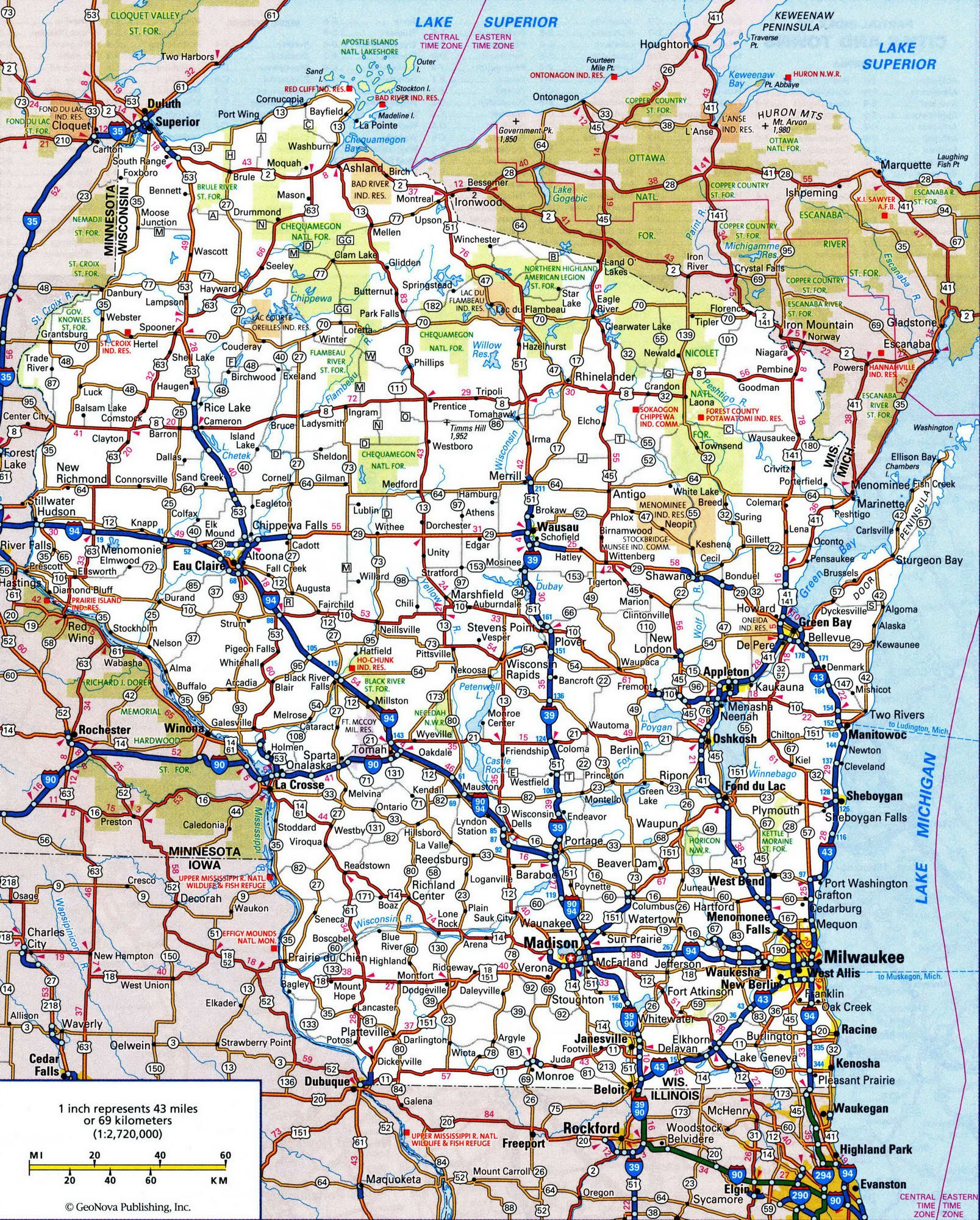 Highway And Road Of WisconsinFree Maps Of US Map Us Map Wisconsin