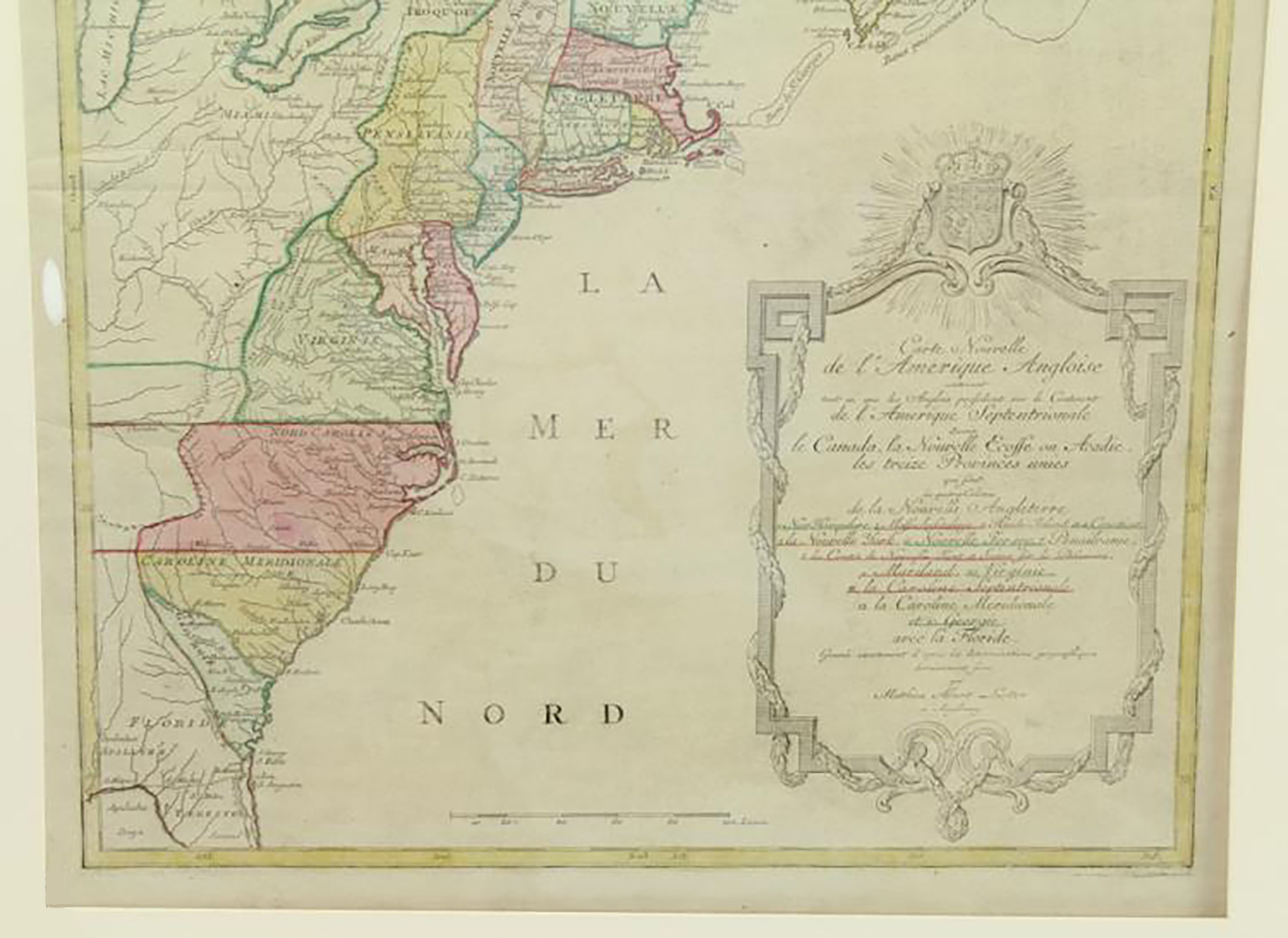 Historic And Important Antique Map Of Colonial America At Start Of The 