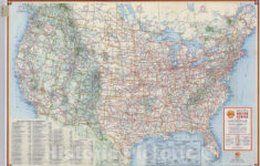 Historic Map National Atlas 1956 Shell Highway Map Of United States