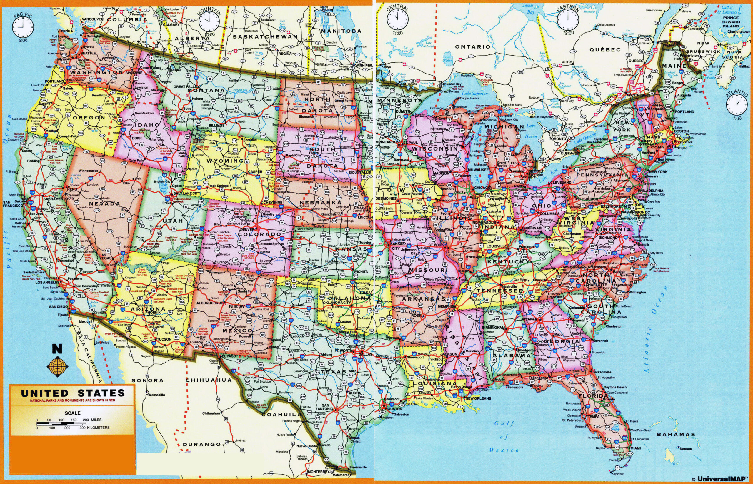 In High resolution Administrative Divisions Map Of The USA Vidiani 