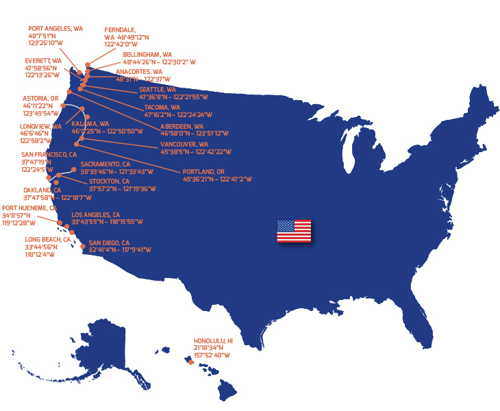International Ports Directory USA West Coast