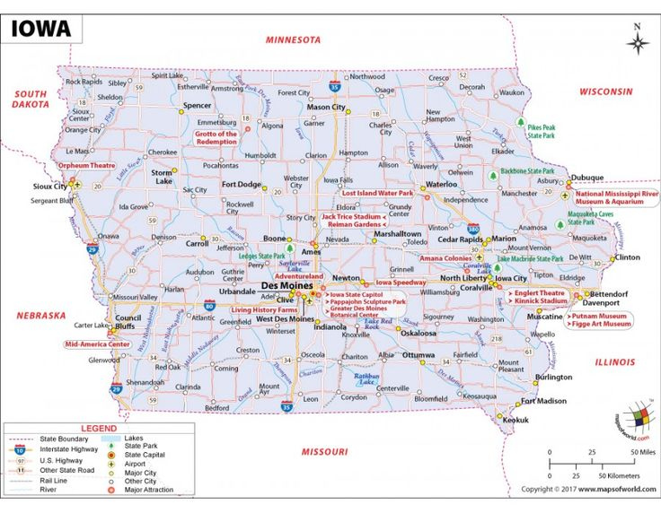 Iowa Map Iowa Map Us State Map