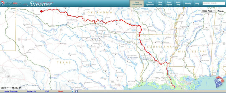 Red River Map USA