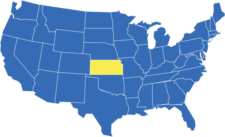 Kansas On The Map Of USA
