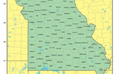 Laminated Map Detailed Administrative Map Of Missouri State Poster 24