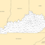 Laminated Map Large Administrative Map Of Kentucky State With Major