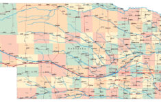 Laminated Map Large Administrative Map Of Nebraska State With Roads