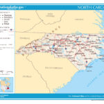 Laminated Map Large Detailed Map Of North Carolina State Poster 20 X