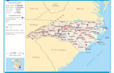 Laminated Map Large Detailed Map Of North Carolina State Poster 20 X