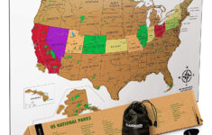 Landmass Goods Scratch Off Map Of The USA Featuring National Parks