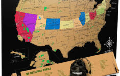 Landmass Scratch Off Map Of The United States National Parks 17x24