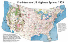 large detailed map of usa highway system 1955 usa united states of Large Detailed Map Of USA Highway System 1955 USA United States Of