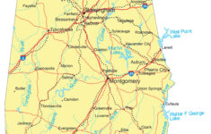 Large Detailed Road Map Of Alabama With Cities Vidiani Maps Of