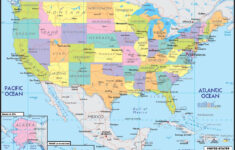 Large Political And Administrative Map Of The United States With Roads
