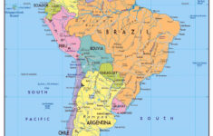 Large Political Map Of South America With Roads And Major Cities