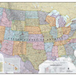 Large USA Classic Wall Map Laminated