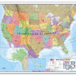 Large USA Wall Map Political Canvas