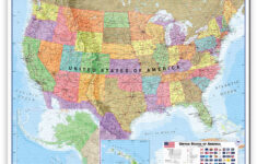 Large USA Wall Map Political Canvas