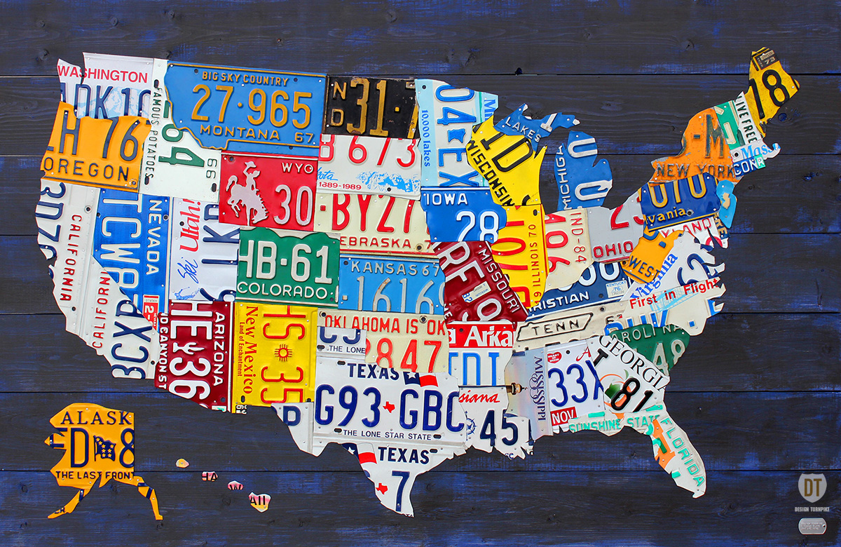 License Plate Art And License Plate Maps By Design Turnpike