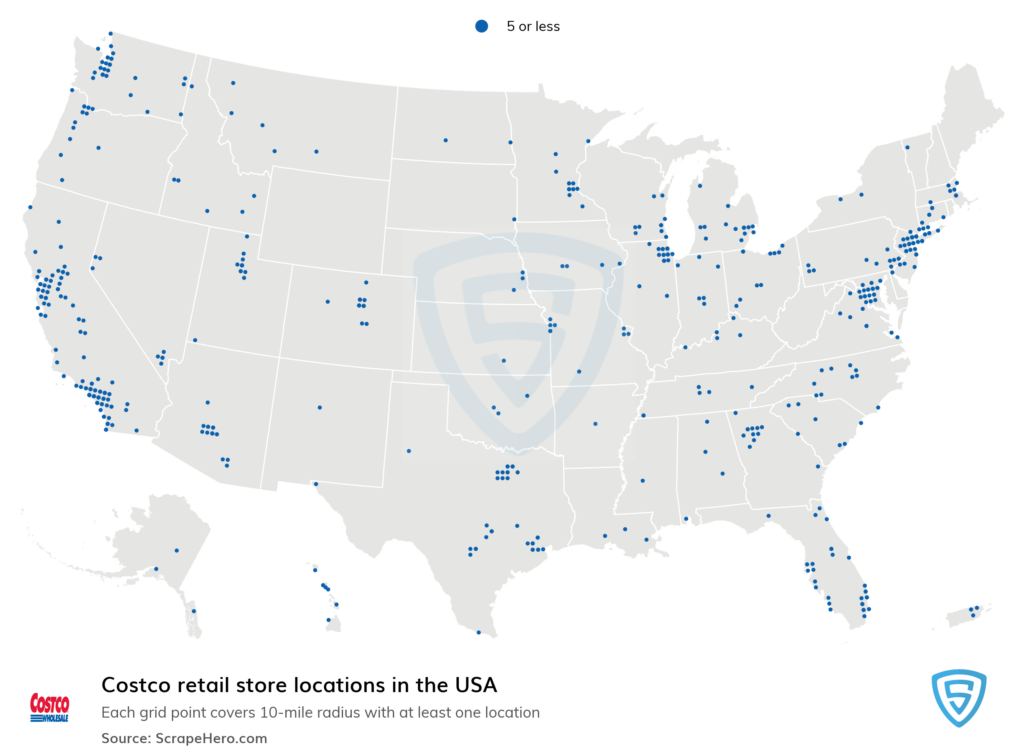 Costco Locations USA Map | Printable Map Of USA