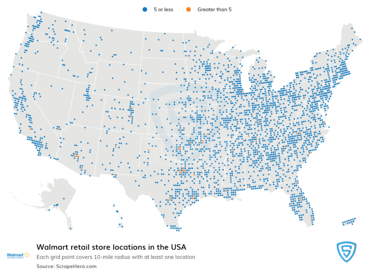 Map Of Walmart Locations In USA