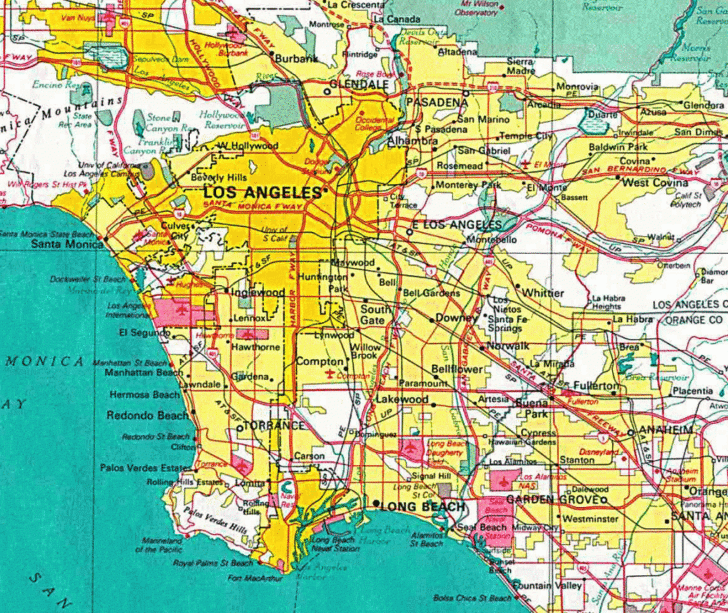 USA Los Angeles Map