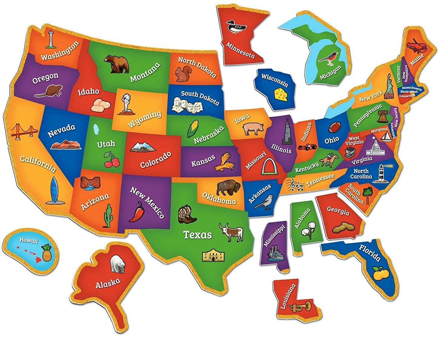 Magnetic US Map Puzzle A Mighty Girl