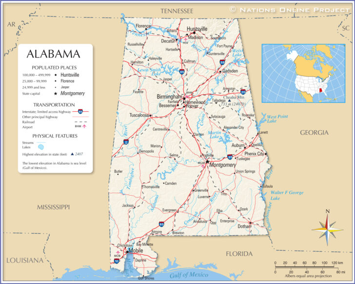USA Map Alabama