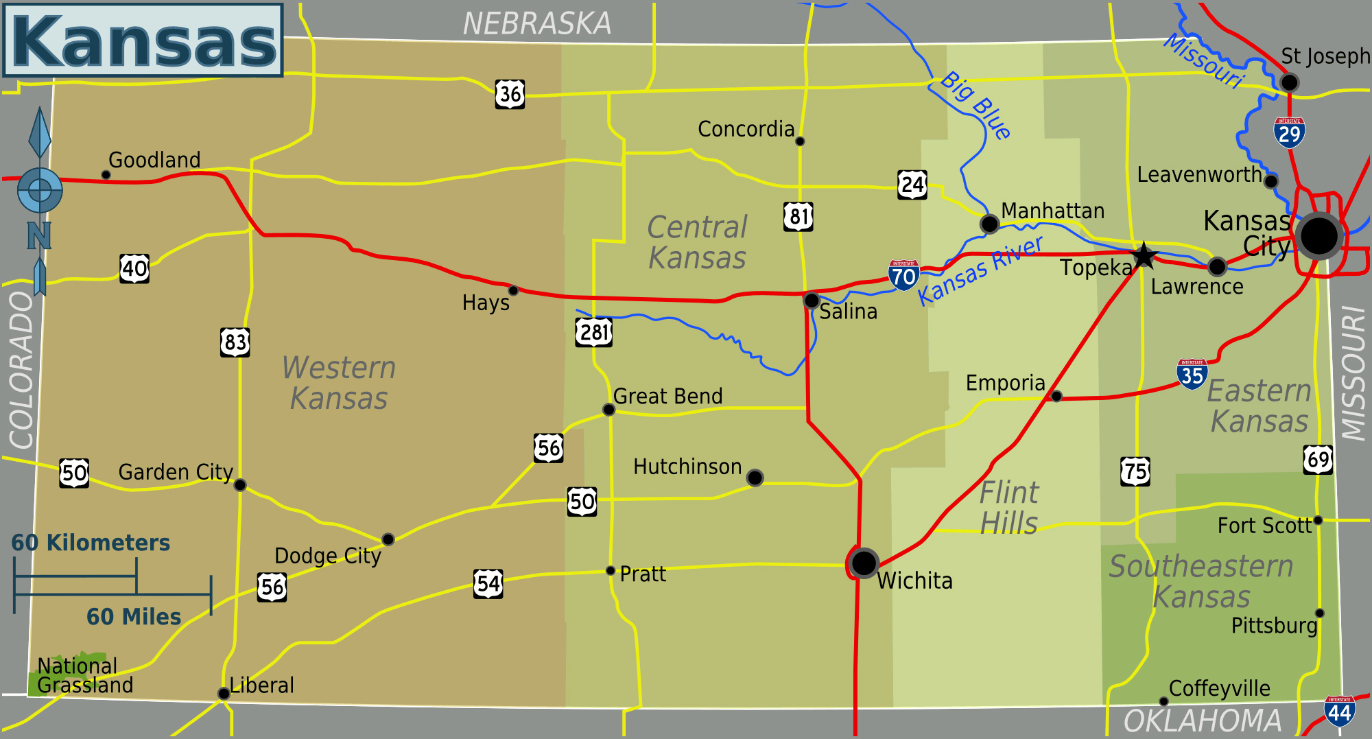 Map Of America Kansas 88 World Maps