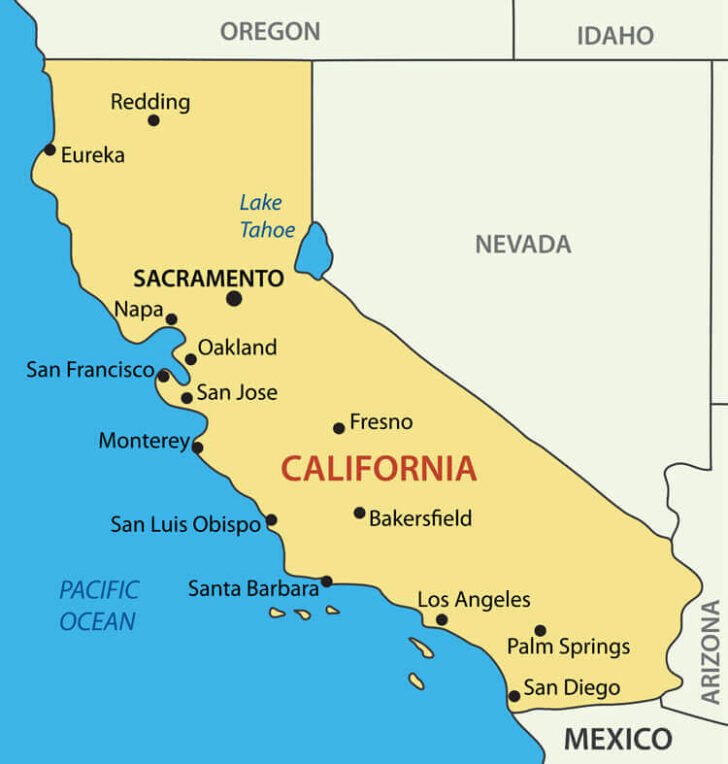 Map Of California USA