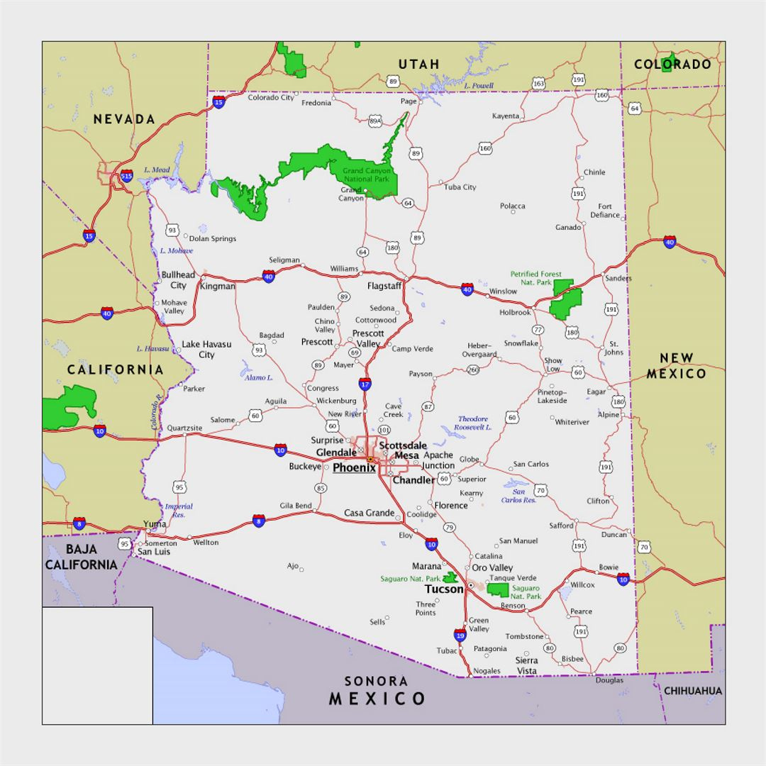 Map Of Cities In Arizona Usa Image Florida Map