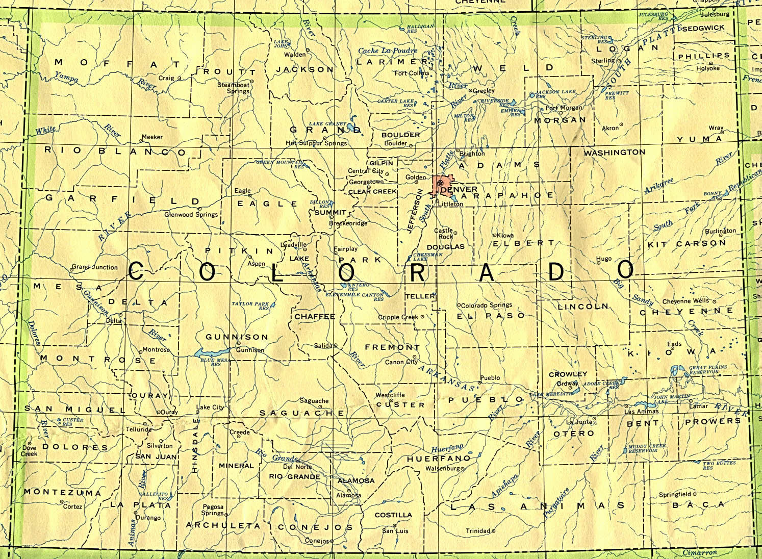 Map Of Colorado Overview Map Worldofmaps Online Maps And 