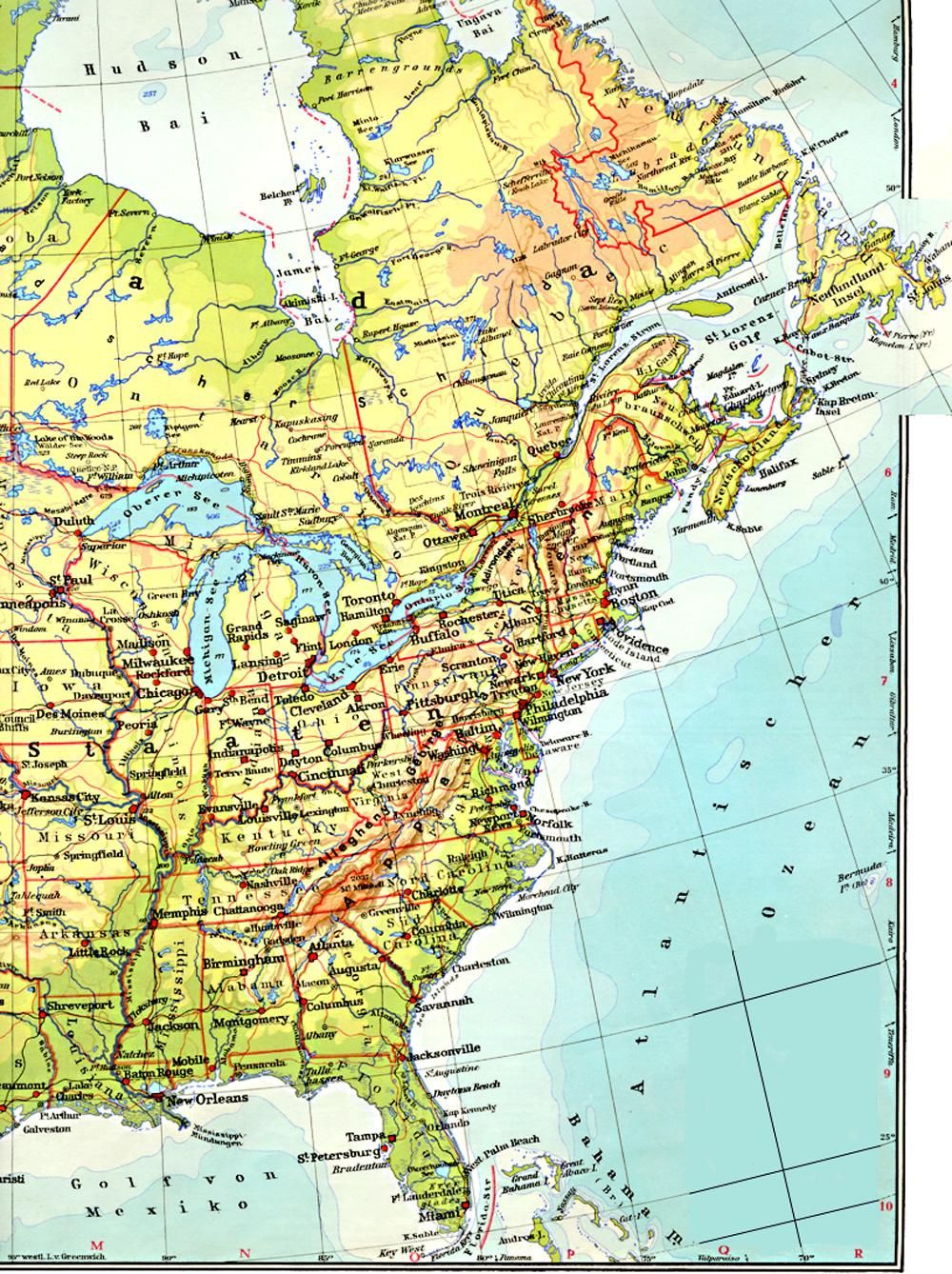 Map Of Eastern Us And Canada Nofmnofm East Coast Usa Travel Usa 