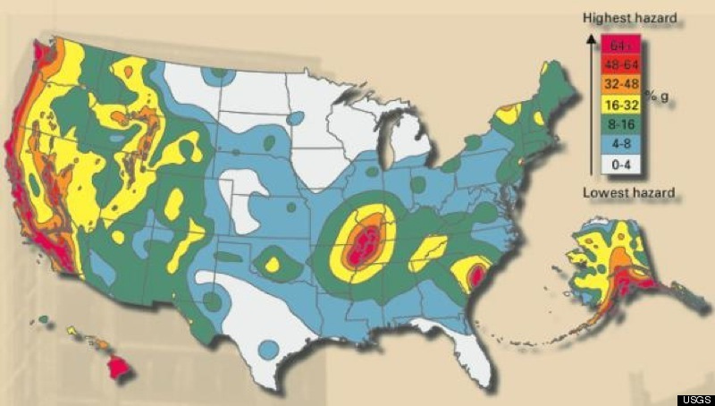 Map Of Fault Lines In USA Prepared For Survival Food Storage 