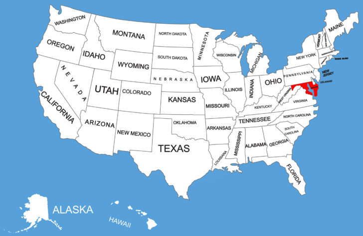 Maryland On Map Of USA