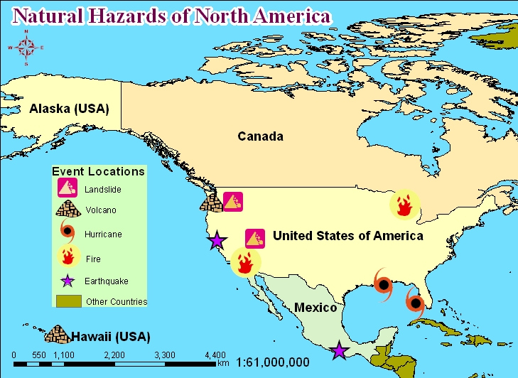 Volcanoes USA Map