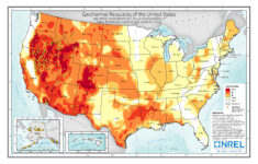Map Of Potential Geothermal Resources Across The United States