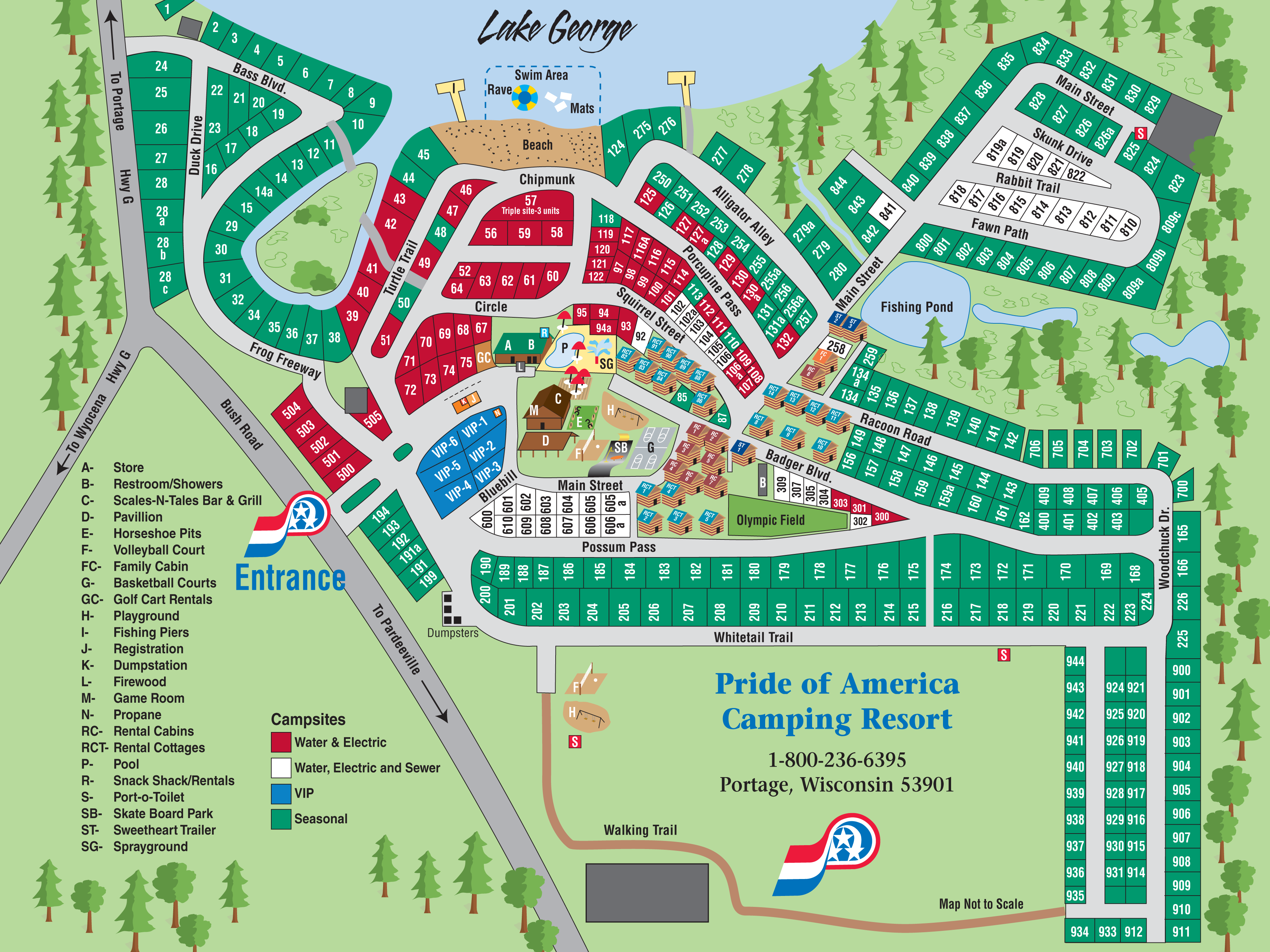 Map Of Pride Of America Campground Camping Resort Pride Of America 