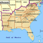 Map Of South East United States South United States Of America