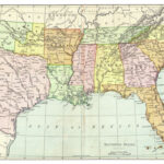 Map Of Southern States USA 1895 Print 14824611 Framed Photos