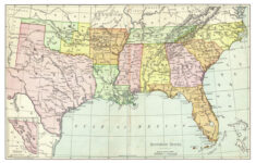 Map Of Southern States USA 1895 Print 14824611 Framed Photos