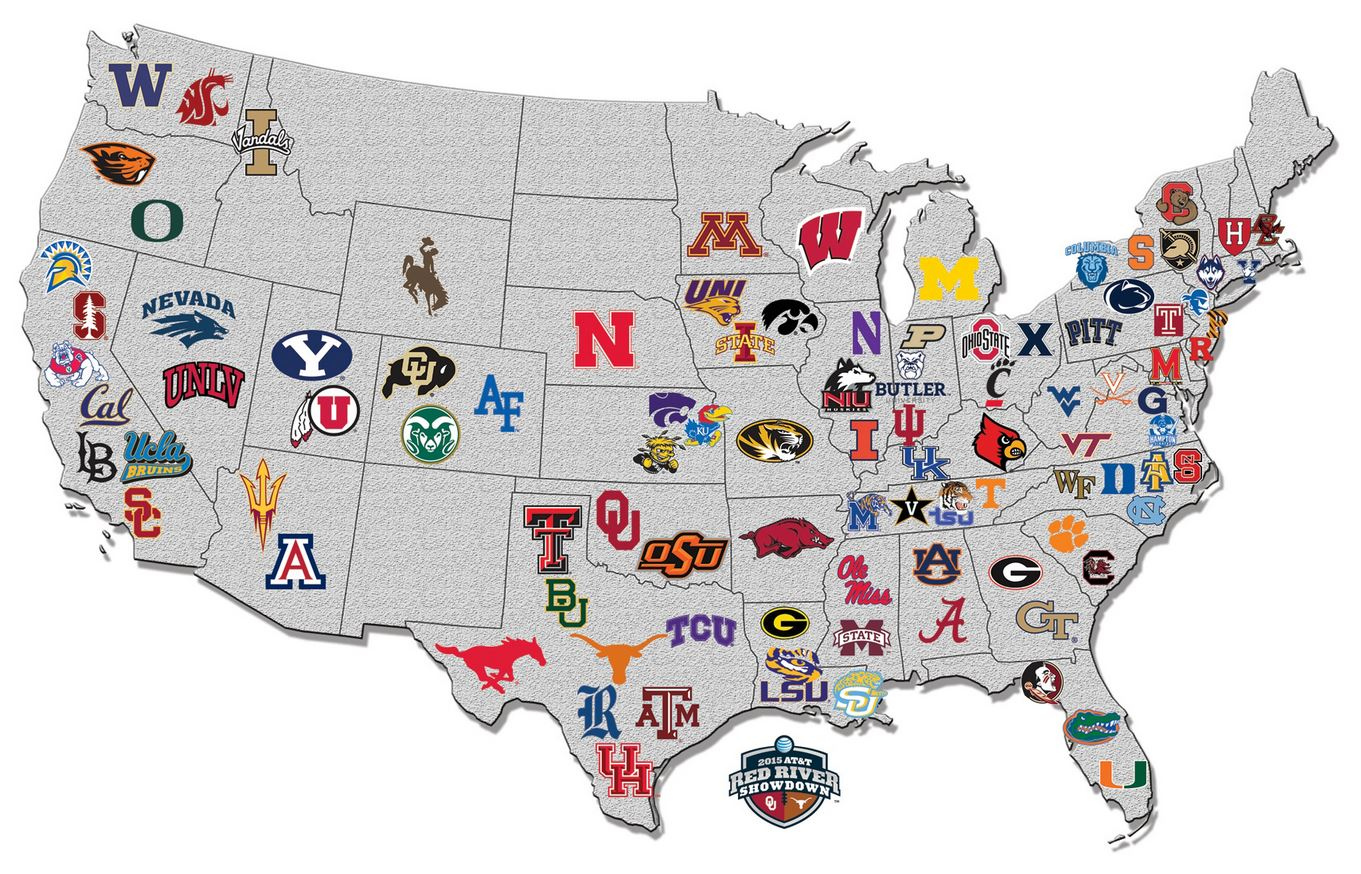 Map Of The Day US College Hoops Map Via NissanUltimateAcces 