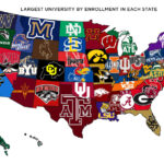 Map Of The Largest Universities By Enrollment In Each US State