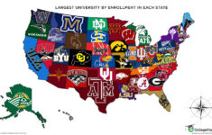 Map Of The Largest Universities By Enrollment In Each US State