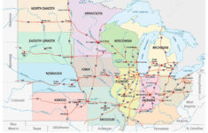 Map Of The Midwest United States Of America Stock Vector Illustration