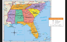 Map Of The Southeast Region Of The United States Write Each State And
