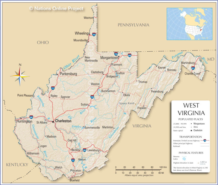 West Virginia Map USA