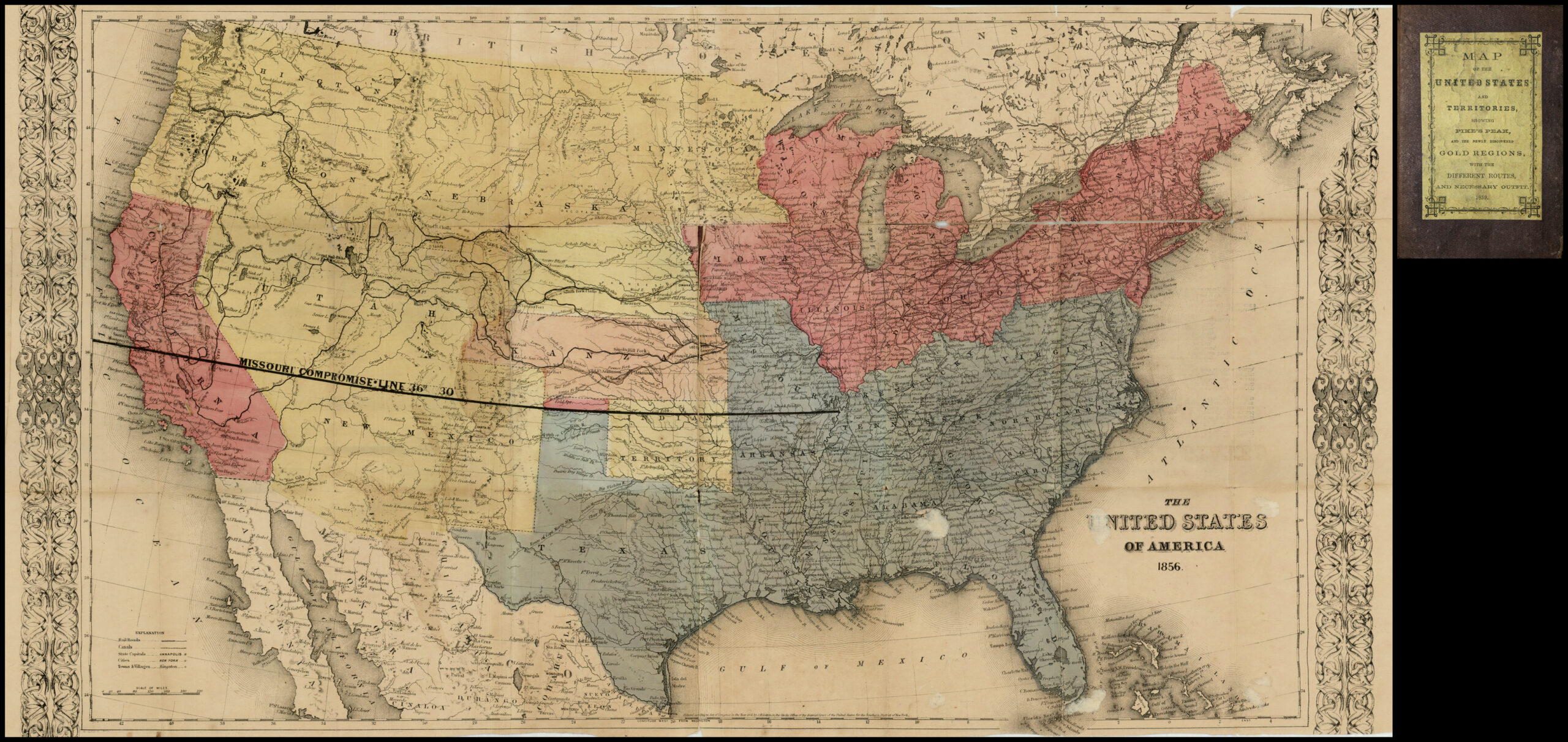 Map Of The United States And Territories Showing Pike s Peak And The 